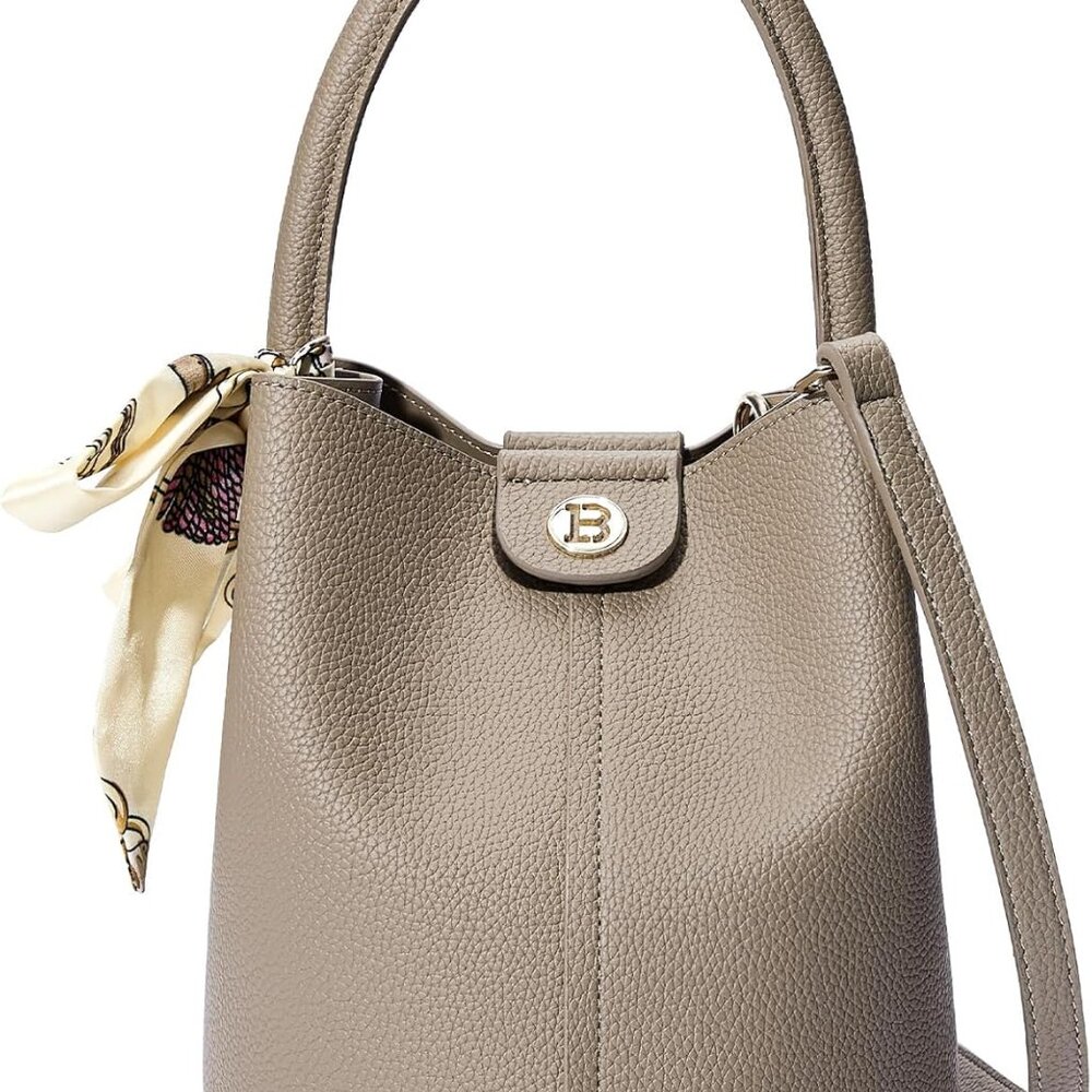 Vegan Leather Crossbody Bags for Women Bucket Handbag